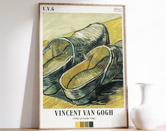 Cartel de Van Gogh / Un par de zuecos de cuero / Cartel de exposición / Pintura de Van Gogh / Impresión de Van Gogh / Cartel de exposición del museo