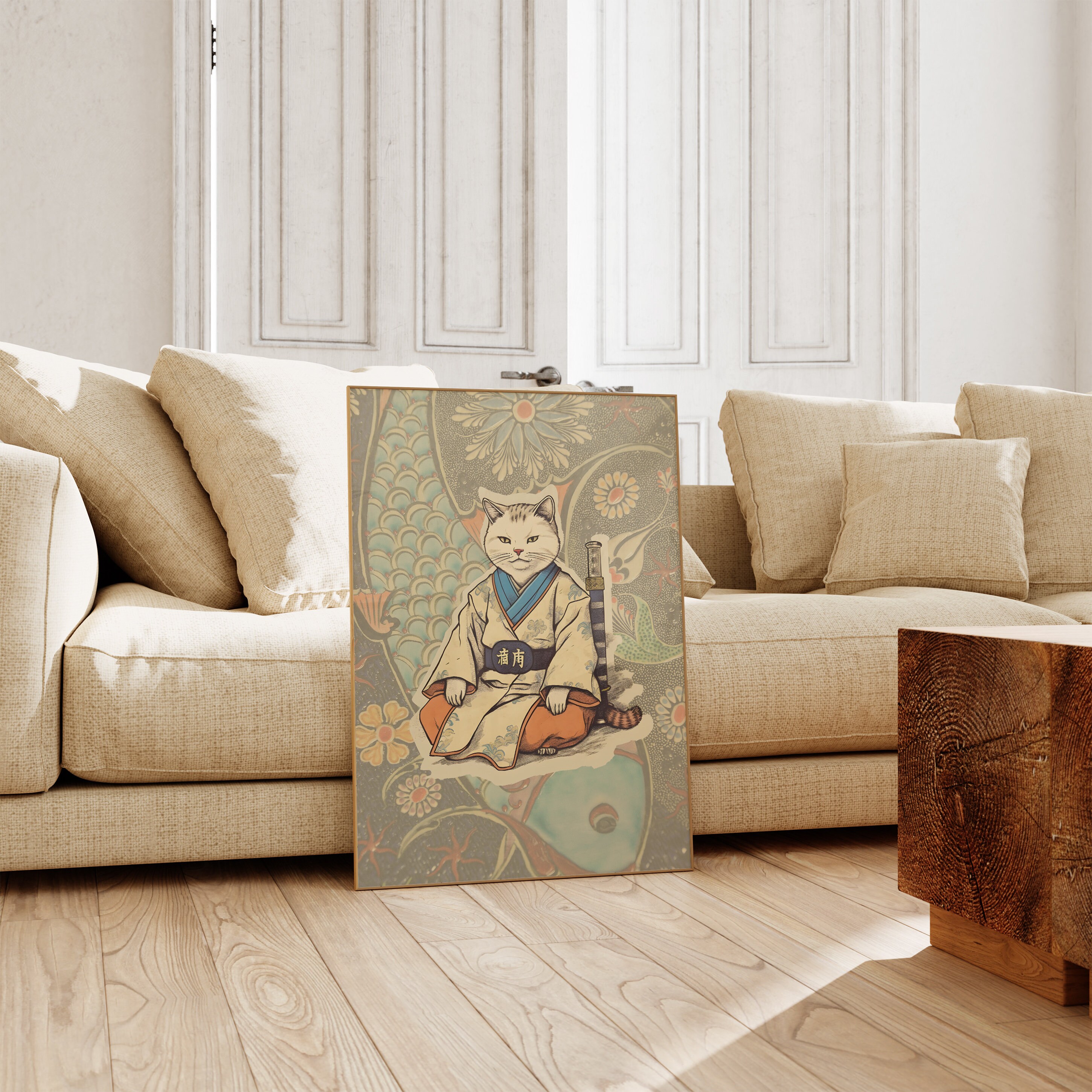Matsumoto Hoji Art Poster | Japanese Cat Print | Funny Cat Poster ...