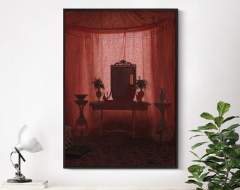Johan Vilhelm Gertner - A Bedroom in Bernstorff Palace near Copenhagen (1845) | Painting Poster Classic Print Art Giclée Gift - Interior Art