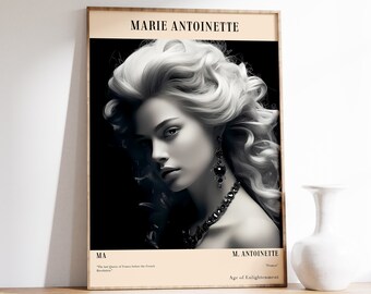 Marie Antoinette Print | Vintage Print | Minimal Wall Decor | Wall Art | Antique Painting | Moody Wall Art