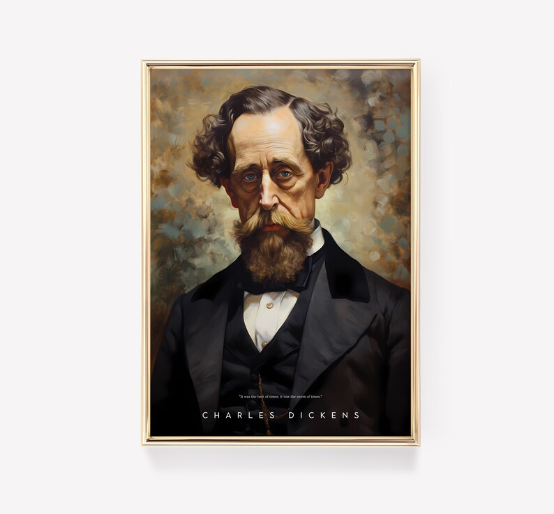 Charles Dickens Poster | Philosopher Print | Bookworm Gift | Quote ...