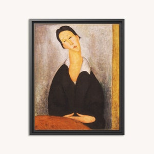 Premium Framed Canvas Amedeo Modigliani Portrait Vintage Painting Canvas Wall Art Home Decor image 1