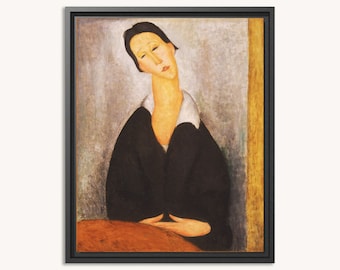 Premium Framed Canvas | Amedeo Modigliani - Portrait | Vintage Painting | Canvas Wall Art | Home Decor