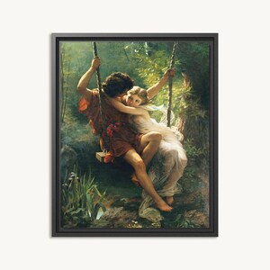 Premium Framed Canvas | Pierre Auguste Cot Canvas | Green Print | Light Academia Canvas | Vintage Painting | Art Print