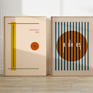 Bauhaus Art Print Set of 2 | Mid Century Modern Poster | Abstract Print Set | Vintage Art Print | Bauhaus Poster | Bauhaus Wall Art