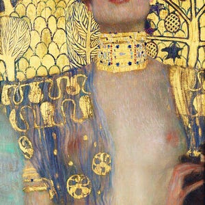 Póster de Gustav Klimt / Arte mural de Judith / Pintura antigua / Impresión de obras de arte / Retrato de Holofernes / Art Déco /