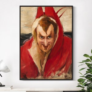 Ilya Repin - Portrait of Grigoriy Grigoryevich Ge as Mephistopheles (1901) - Wall Art Decor Classic Painting Photo Poster Print Gift Home A2
