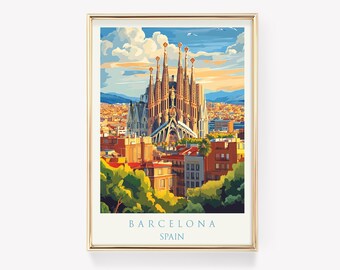 Barcelona Travel Poster | Barcelona Travel Decor | Spain Poster | Spain Print | Travel Print