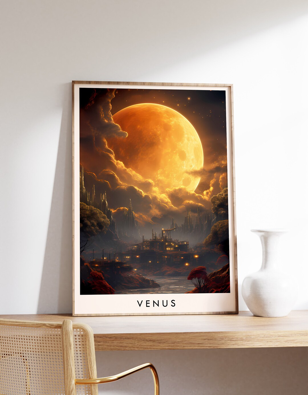 Vintage Venus Galaxy Poster | Outer Space Art | Astronomy Wall Art ...