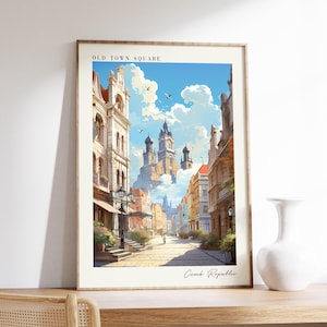 Old Town Square Travel Poster | Czech Republic Travel Decor | Czech Republic Poster | Old Town Square Print | Travel Print