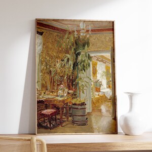 Adolf von Becker - Interior from the Hallonblads Home (1888) | Interior Painting | Vintage Poster | Antique Wall Art | Print Decor Painting