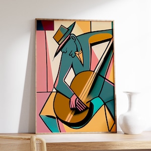 Jazz Poster | Picasso Art | Jazz Wall Art | Jazz Print | Vintage Print | Vintage Painting | Blues Print | Abstract Poster