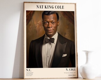 Nat King Cole Poster | Musical Print | Jazz Poster | Jazz Portrait | Musical Decor | Jazz Art Print | Home Decor