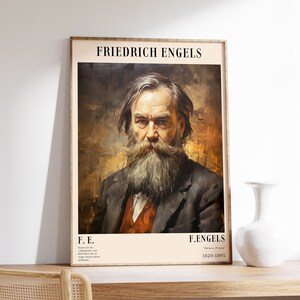 Friedrich Engels Poster | Vintage Wall Art | Bookworm Gift | Wall Art | Literature Decor | Author Poster | Teacher Gift