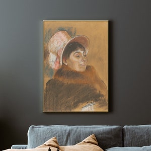 Edgar Degas - Madame Dietz-Monnin (1879) / Retrato de mujer vintage / Impresión de pintura antigua en lienzo, póster, regalo, decoración de pared / Arte mural de Degas