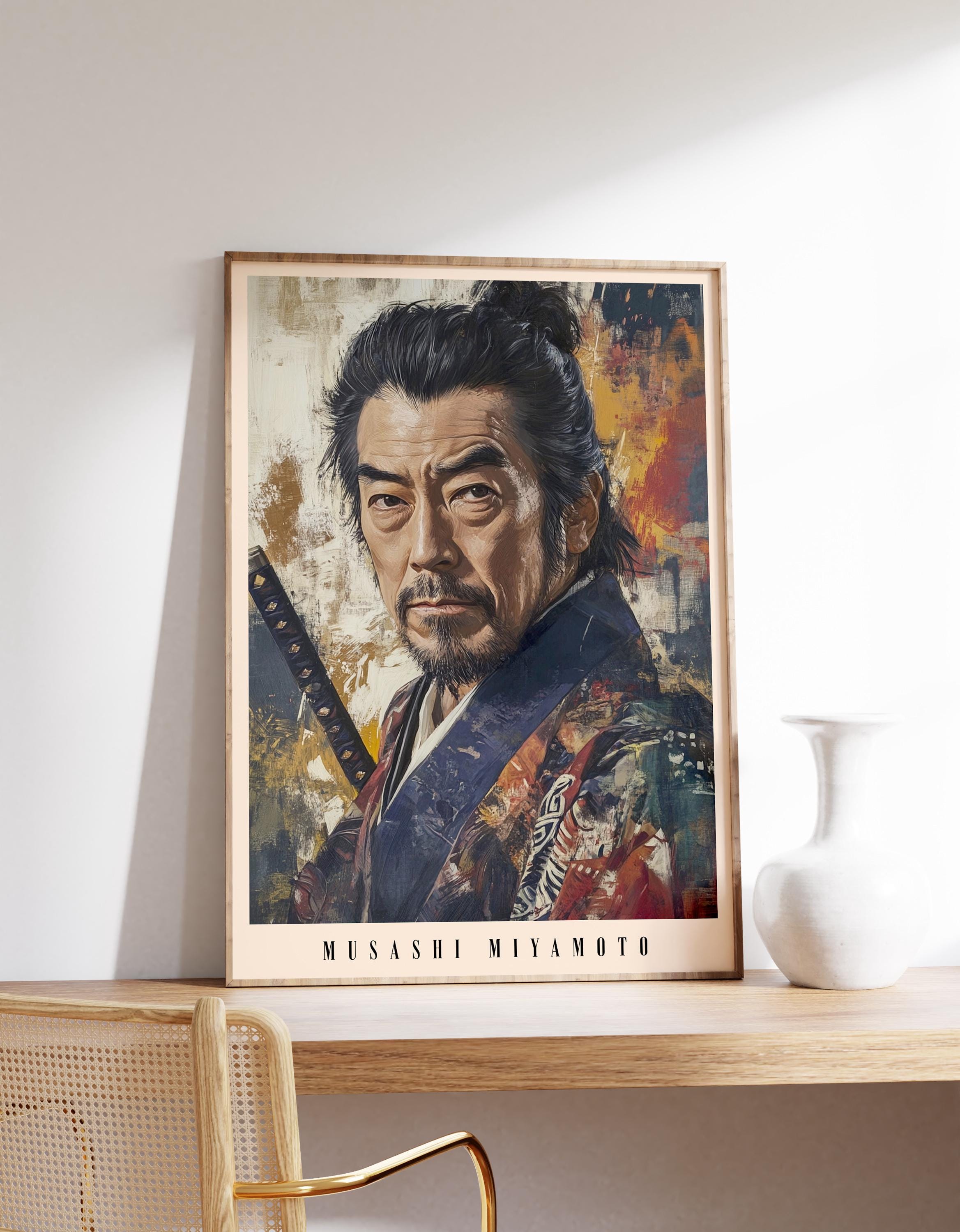 Musashi Miyamoto | Vintage Painting | Historical Decor | Modern