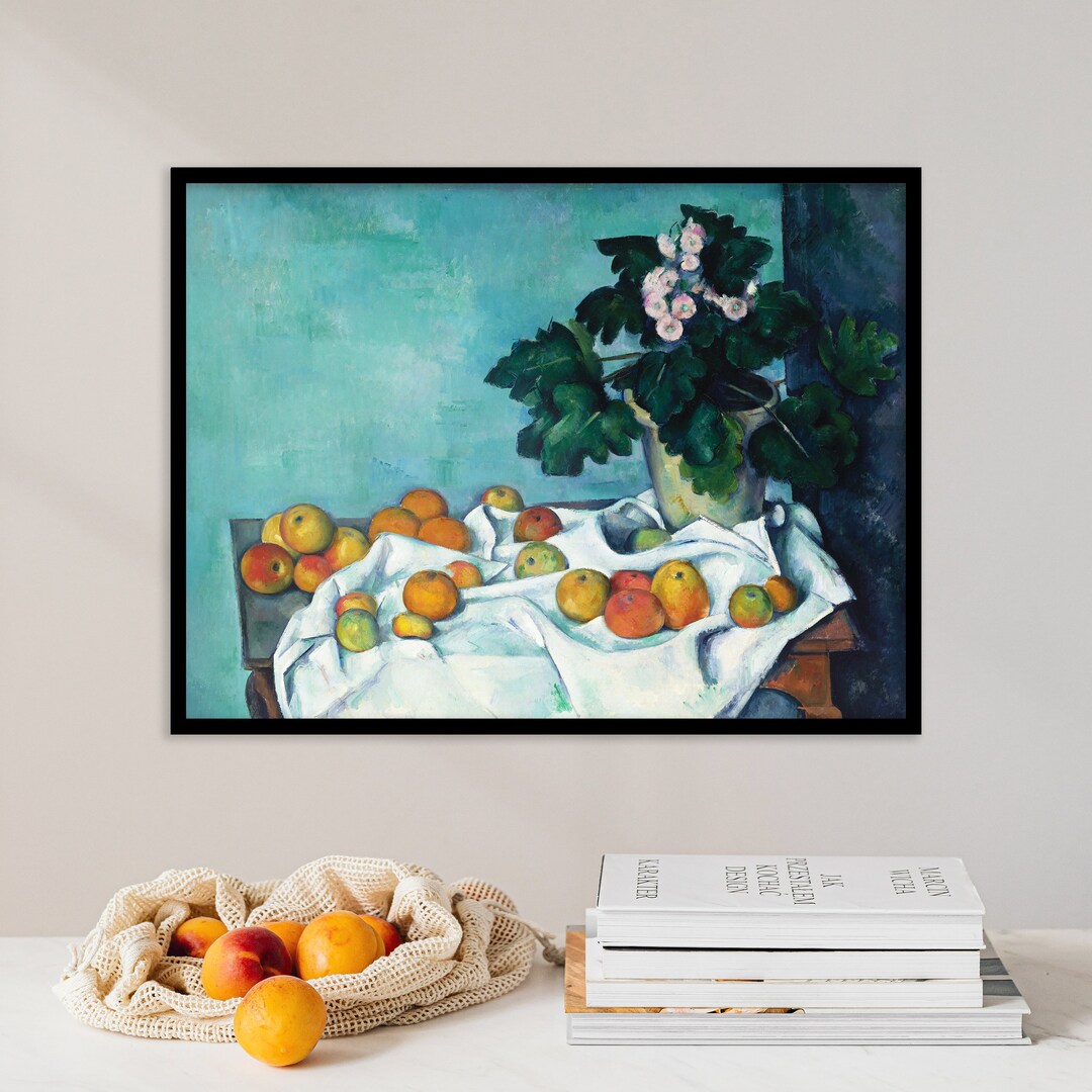 Paul Cézanne - Still Life With Apples and a Pot of Primroses (1890 ...