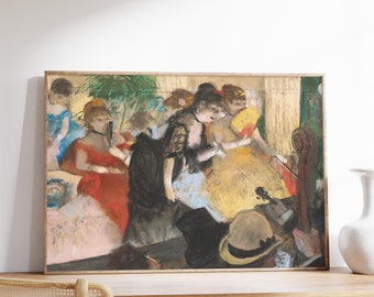 Edgar Degas - Café-Concierto (1876) / Pintura vintage / Impresión de moda antigua / Cartel de ropa de mujer / Lienzo antiguo regalo pared decoración del hogar