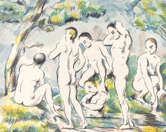 Paul Cézanne | Les Baigneurs | Vintage Gemälde | Klassischer Kunstdruck | Impressionistischer Druck | Wanddekoration |