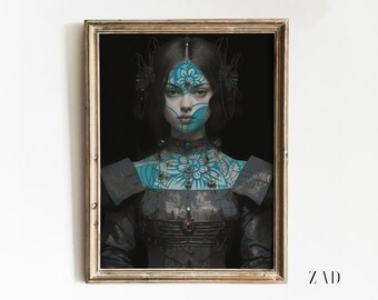 Dark Academia Dekor | Stimmungsvolles Porträt | Altered Art Portrait | Königin Porträt | Viktorianische Ästhetische Kunst | Dunkler Kunstdruck