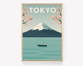 Tokyo Travel Poster, Japan Wall Art, Tokyo Canvas Print, Vintage Travel Decor, Japan Gift, Tokyo Home Decoration