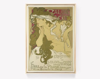 Art Nouveau Print | Alphonse Mucha Art | Decorative Poster | Vintage Painting | Classic Wall Art