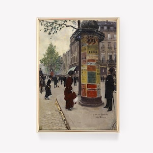 Paris Street Scene | Les Grands Boulevards | Vintage Painting | Authentic City Print | Parisian Art