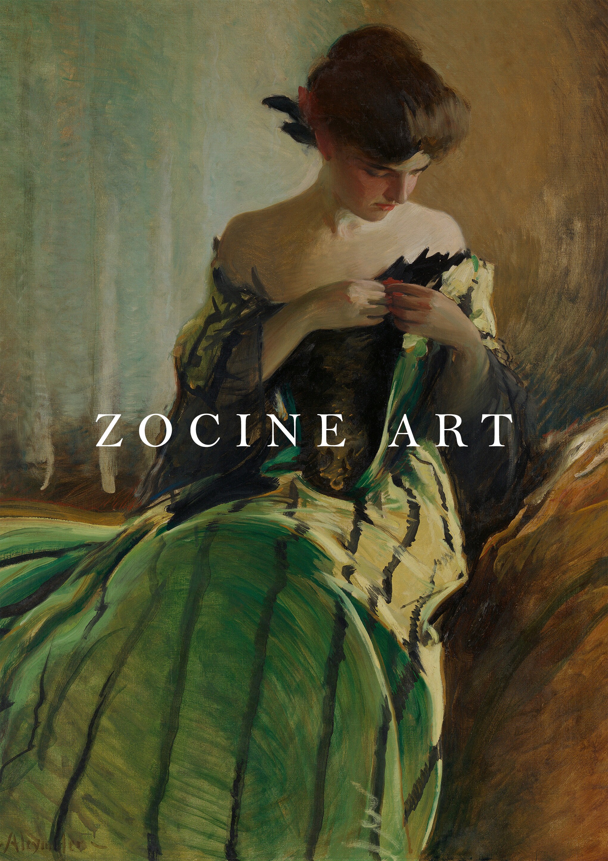 John White Alexander - Study in Black and Green (1906