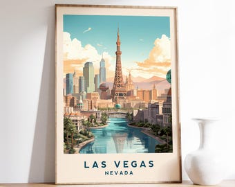 Las Vegas Travel Poster | Nevada Travel Decor | Nevada Poster | Las Vegas Print | Travel Print
