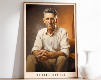 George Orwell Print | Author Print | George Orwell Poster | Literature Decor | Book Art Print | Home Decor