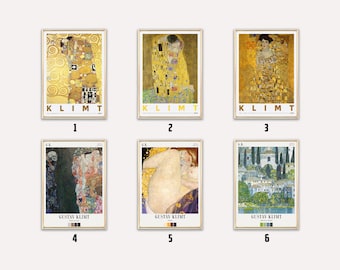 Poster della mostra di Gustav Klimt / Quadri di Gustav Klimt / Quadri Art Nouveau / Arredamento moderno / Quadri per il soggiorno