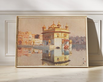 Hiroshi Yoshida - Golden Temple in Amritsar (1931) - Painting Poster Print Art Japanese Japan Ukiyo-e Indian Decor City Amurissaa Vintage