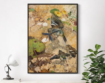 Bird Print, Bird Painting, Animal Poster, Birds Lover Gift, Animal Art, Animal Canvas, Animal Print, Botanical Art, Vintage Home Decor