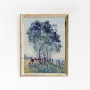 Cow Wall Art | Cow Painting | Cow Framed Print | Cow Artwork | Antique Poster | Vintage Farmhouse Art | Antique Farm Painting | Home Decor