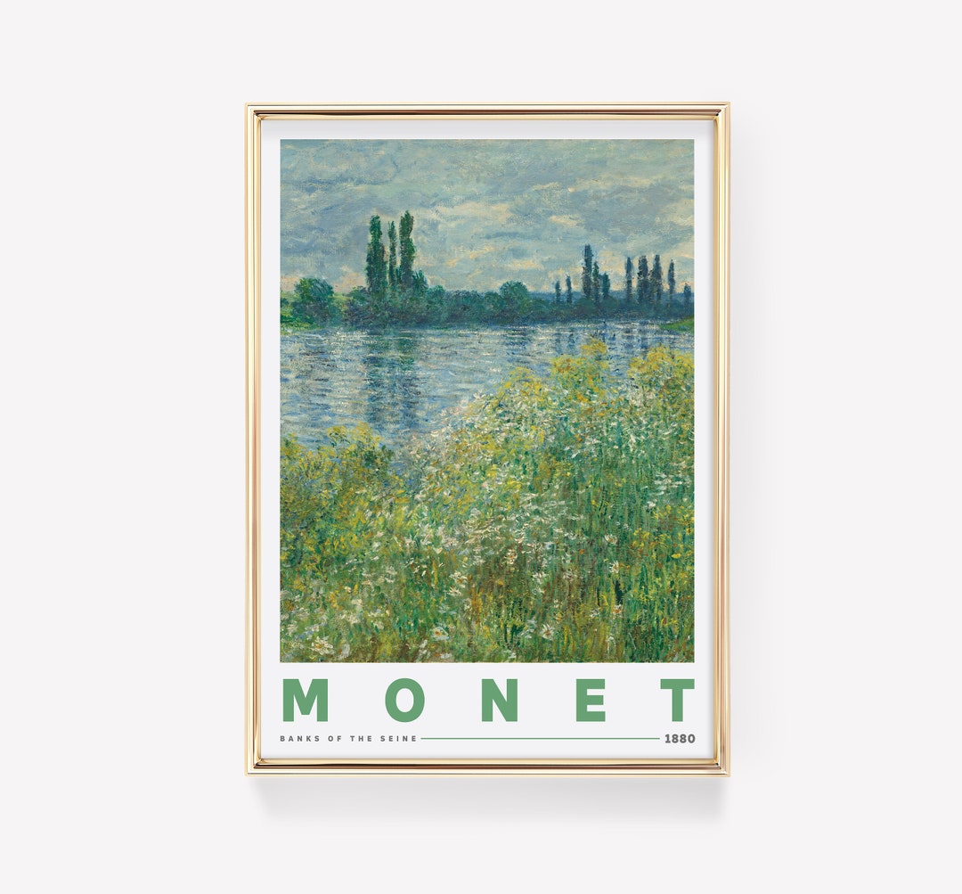 Claude Monet Art Print | Banks of the Seine | Exhibition Poster | Monet ...