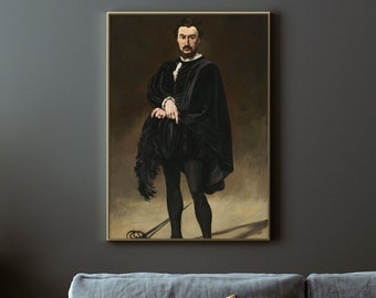 Edouard Manet - The Tragic Actor (1866) | Hamlet Wall Art | Vintage Man Painting | Man Portrait Print | Shakespeare Poster | Wall Decor