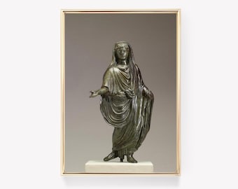 Ancient Roman Bronze | Statuette Print | Classic Art | Vintage Sculpture | Historical Design | Antiquity Print