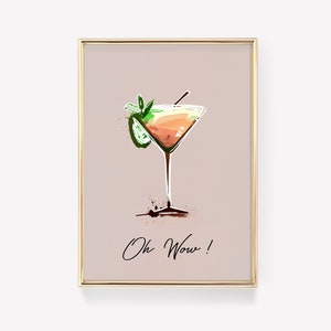 Cocktail Illustration | Kunst für Küche | Cocktail-Poster | Minimalistisches Cocktail-Poster | Getränke Illustration | Cocktail-Druck | Getränke Print