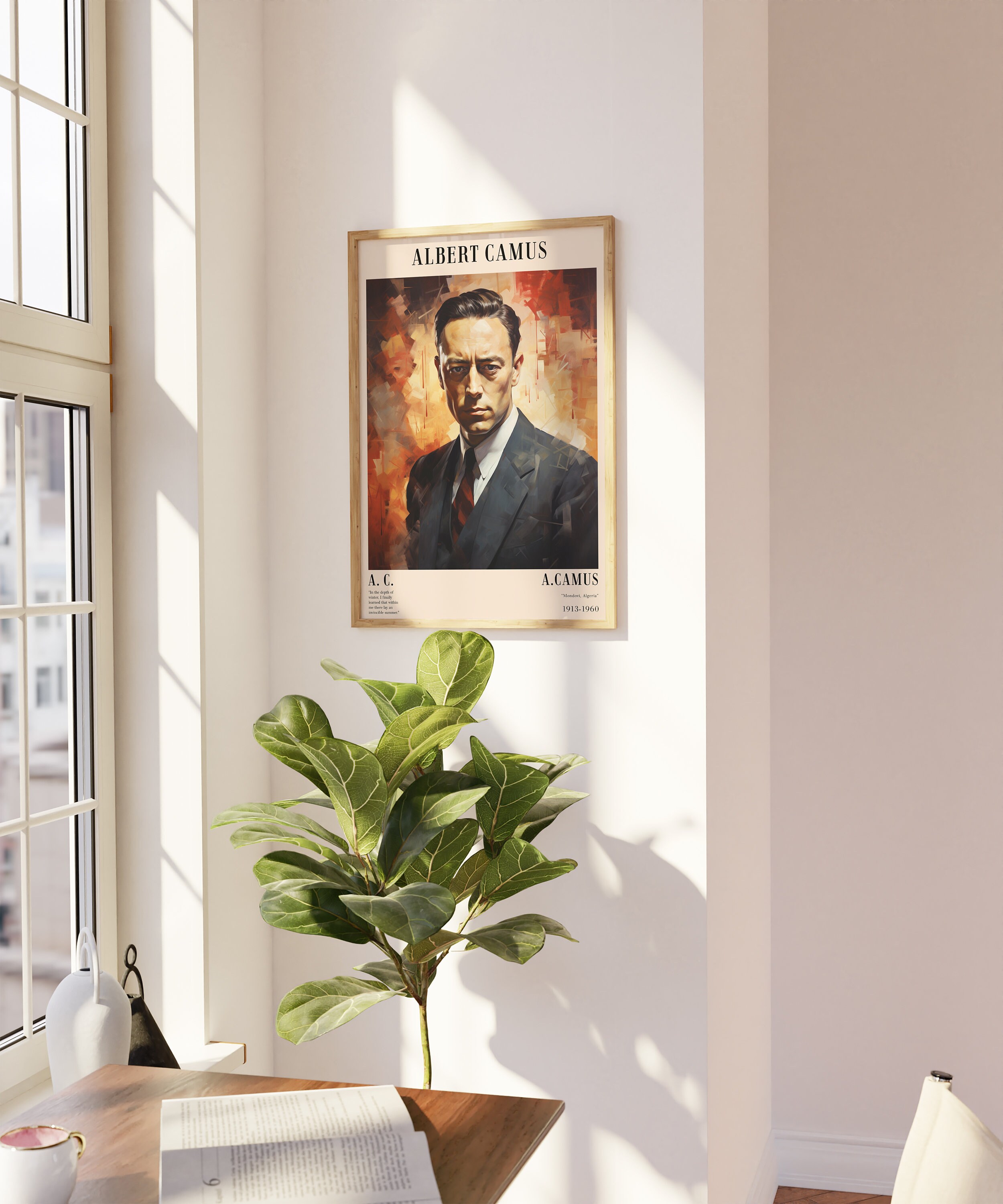 Albert Camus Poster | Vintage Wall Art | Bookworm Gift | Wall Art ...