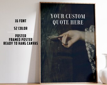 Póster de cita personalizada / Impresión personalizada / Cita de arte de pared / Arte de pared victoriano / Academia oscura / Pintura vintage / Póster personalizado