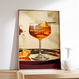 Minimalistischer Cocktail Kunstdruck | Alkohol Cocktail Poster | Küche Dekor | Essen und Trinken Kunst | Minimalistisches Cocktail Poster