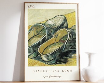 Cartel de Vincent Van Gogh / Un par de zuecos de cuero / Cartel de exposición / Pintura de Van Gogh / Impresión de Van Gogh / Cartel de exposición del museo