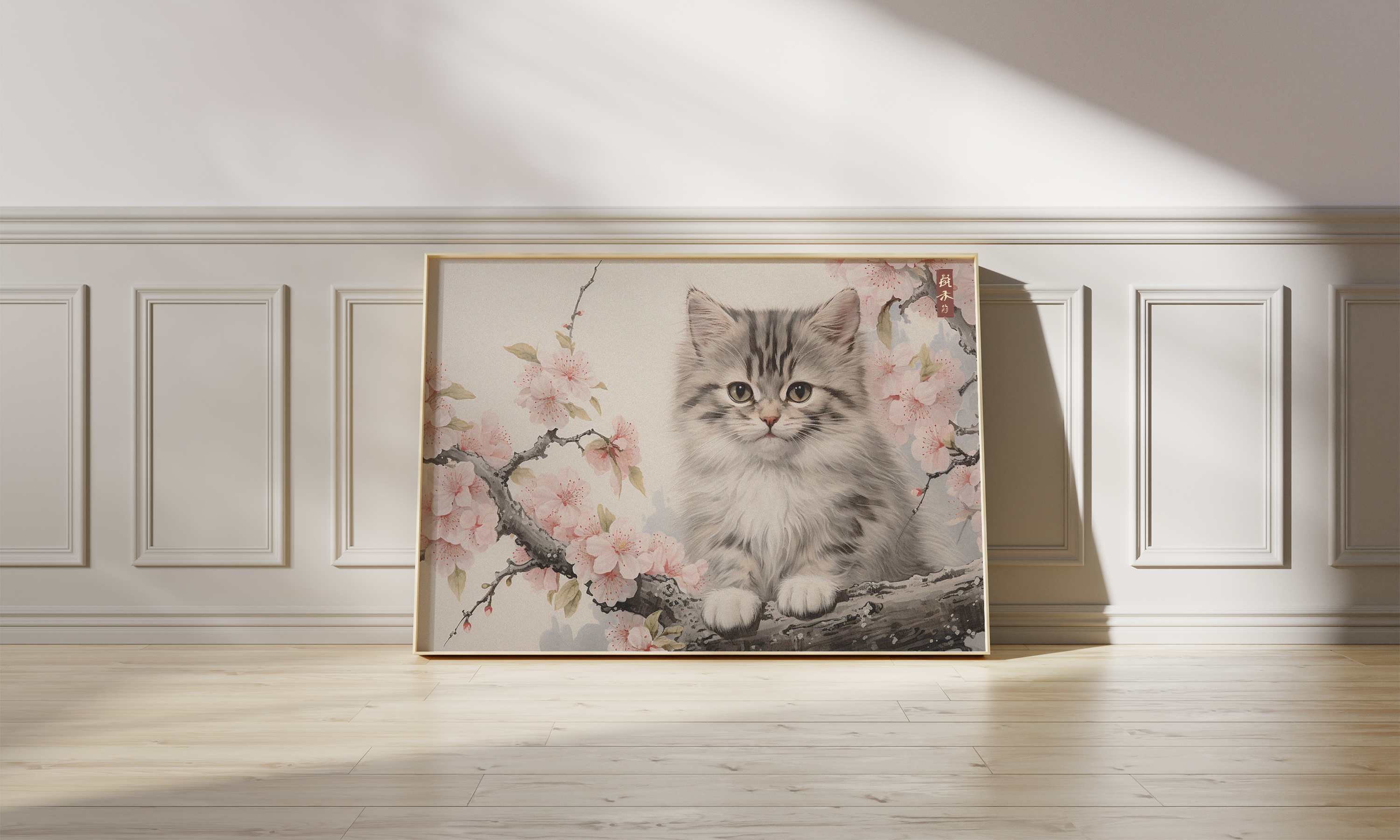 Japanese Cute Cat Art Print | Vintage Animal Wall Art | Antique ...