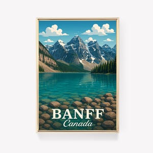 Banff Reiseplakat, Kanada Wandkunst, Banff Druck, Vintage Banff Dekor, Leinwanddruck, Banff Geschenk, kanadische Wandkunst