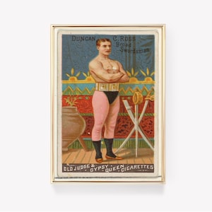 Duncan C. Ross-poster | Sigarettenkaart afdrukken | Oude rechterkunst | Vintage print | Verzamelposter | Muurafdruk | Boksmemorabilia