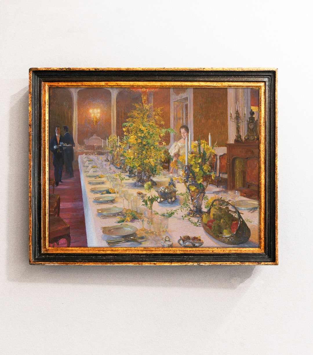 Vintage Dinner Oil Painting Antique Plate Painting Still Life Print vintage-dinner-oil-painting-antique-plate-painting-still-life-print