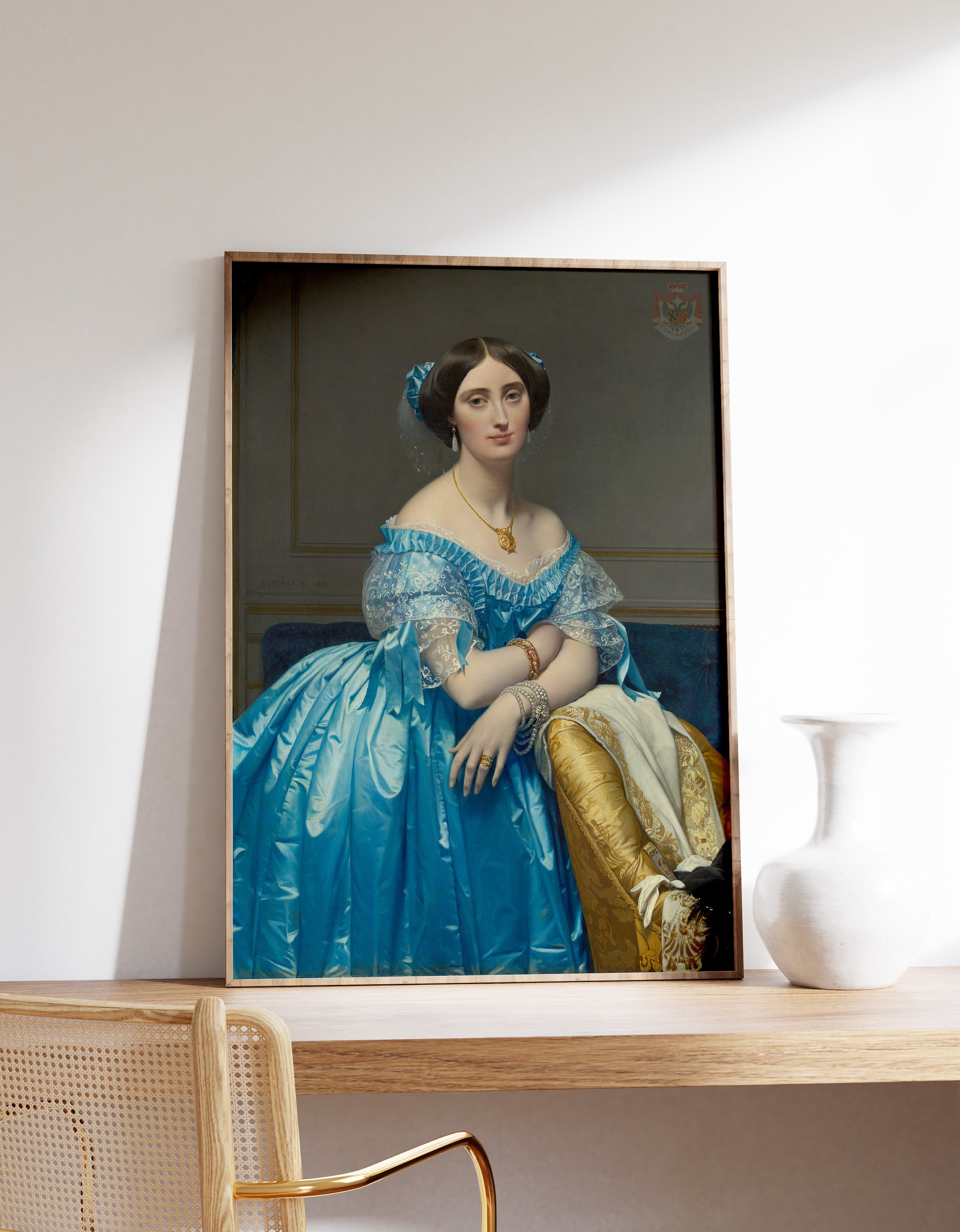 ingres blue dress Portrait of the Princesse de Broglie (1853) by Jean Auguste Dominique Ingres