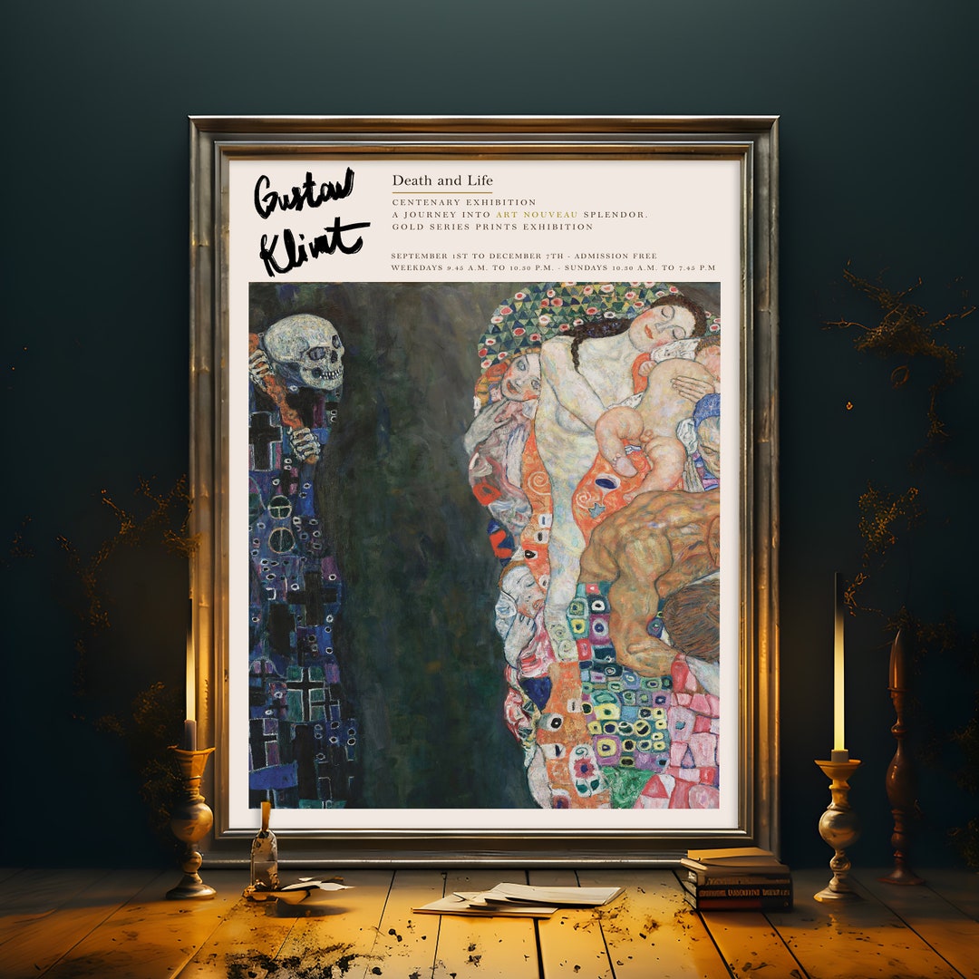 Gustav Klimt Exhibition Poster | Death and Life | Exhibition Print ...
