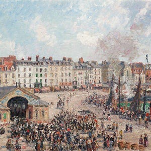 Camille Pissarro | L&#39;Hôtel De Ville De Rouen | Vintage Painting | Classic Art Print | Poster Decor