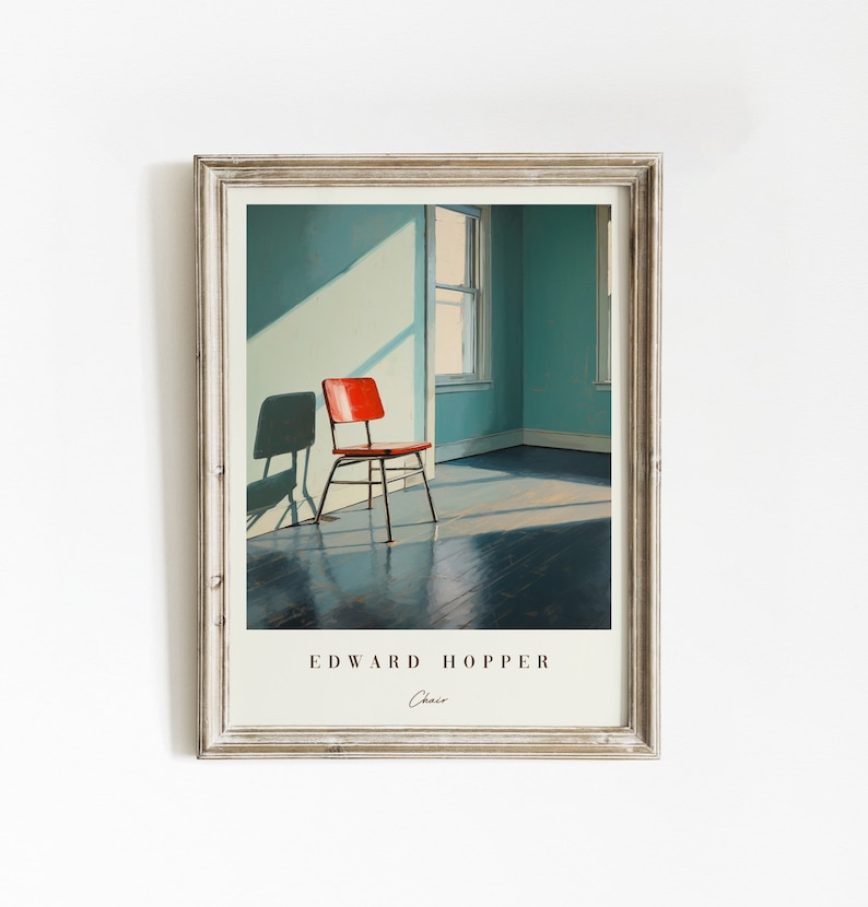 Chair Poster | Edward Hopper | Vintage Painting | Modern Wall Art | Antique Print | Aesthetic Decor image 10